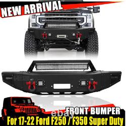17-22 For Ford F250/F350/F450 Super Duty Front Bumper With Winch Plate D-Ring LED