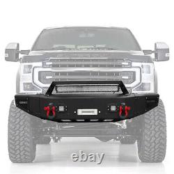 17-22 For Ford F250/F350/F450 Super Duty Front Bumper With Winch Plate D-Ring LED