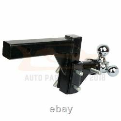 1Pcs Tow Towing Trailer Hitch Ball Mount 2 Steel Three Ball Heavy Duty Black