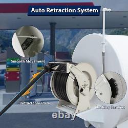 1 x 50' Industrial Heavy Duty Retractable Diesel Fuel Hose Reel &Fueling Nozzle
