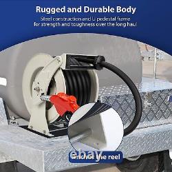 1 x 50' Industrial Heavy Duty Retractable Diesel Fuel Hose Reel &Fueling Nozzle