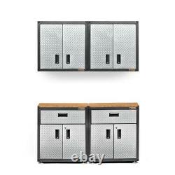 28 in Garage Wall Cabinet Tool Box Storage Organizer Silver Tread Heavy Duty New