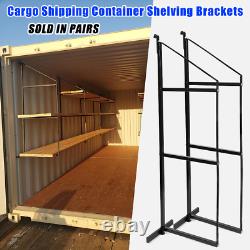 2PCS Cargo Shipping Container Shelving Shelf Brackets Powder Coated Universal
