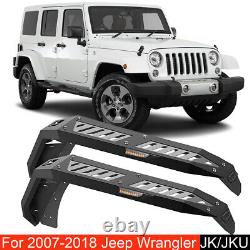 2PCS Front Fender Flares for 2007-2018 Jeep Wrangler JK JKU Offroad Duty Steel