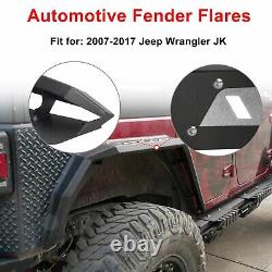 2PCS Rear Fender Flares For 2007-2018 Jeep Wrangler JK JKU Heavy Duty Steel