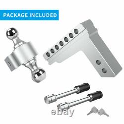 2.5'' Trailer Hitch Receiver 6'' Drop Adjustable Towing Hitch Ball Mount 18500lb