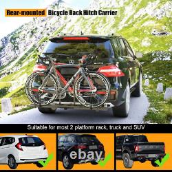 2 Bike Bicycle Carrier Hitch Mount Rack Upright Heavy Duty Back Carrier For Car
