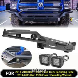 2 IN 1 Front Bumper Assembly with24 LED Pod Light For 2019-2023 Ram 1500 Classic