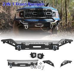 2 IN 1 Front Bumper Assembly with24 LED Pod Lights For 2018 2019 2020 Ford F-150
