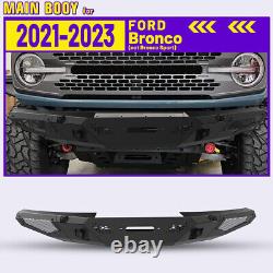 2 IN 1 Heavy Duty Steel Front Bumper Kits Replacement For 2021-2023 Ford Bronco