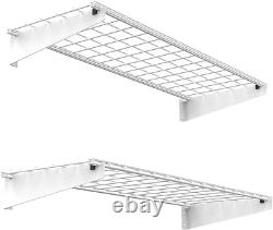 2-Pack Heavy Duty Wall Shelf 45-Inch-By-15-Inch 2X4Ft Garage Storage Rack Floati