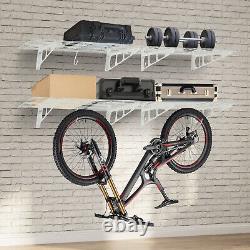 2 Packs Heavy Duty Garage Storage Rack Mesh Surface With 4 Hooks Wall Mounted US