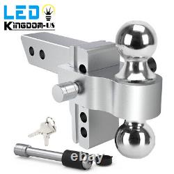 2'' Receiver Adjustable Trailer Hitch 2 Ball Mount Hitch withPin Locks 10000lb