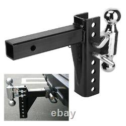 2 Receiver Trailer Hitch Adjustable Ball Mount 6-1/2-in Drop Towing Heavy Duty