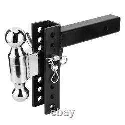 2 Receiver Trailer Hitch Adjustable Ball Mount 6-1/2-in Drop Towing Heavy Duty