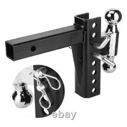 2 Receiver Trailer Hitch Heavy Duty Adjustable Ball Mount Drop Towing L-shaped