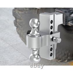 2'' receiver 6'' Drop/Rise Adjustable Trailer Tow Hitch Dual Ball WithLock 12500lb