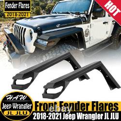 2pcs Front Fender Flares For 2018-2021 Jeep Wrangler JL 4/2DR Heavy Duty Steel