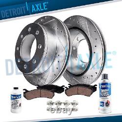 331mm Front Drilled Rotors + Brake Pads for 1999-2004 Ford Excursion F-250 SD