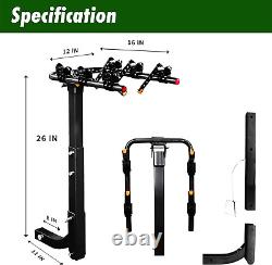 3 Bike Rack Hitch Mount Rack, Heavy Duty Alloy Steel Bicycle Carrier with 2'' Hi