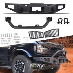 3 In 1 Offroad Textured Front Bumper For 2021-2023 Ford Bronco Heavy Duty Steel