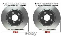 4WD Front & Rear Drilled Rotors + Brake Pads for 2000-2004 Ford F-250 Super Duty
