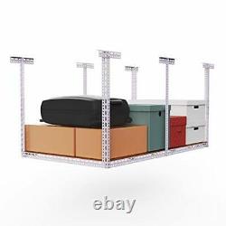 4×8 Adjustable Ceiling Rack for Garage Storage Mount Storage Heavy Duty 54-96