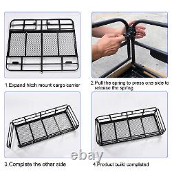 500Lbs Heavy Duty Hitch Mount Cargo Carrier 60 x 24 x 14.4 Folding For SUV