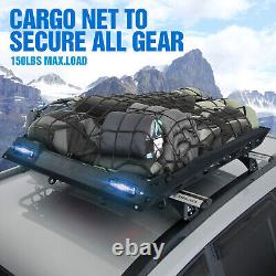 55x40 Universal Roof Rack Cargo Basket with Cargo Net Heavy Duty Steel Carrier