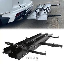 600 LBS Heavy Duty Motorcycle Carrier Dirt Bike Rack Hitch Mount Hauler with Ramp