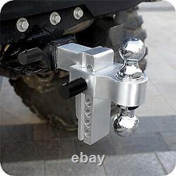 6 Adjustable Drop Trailer Tow Hitch Dual Ball Mount 2 Receiver Rise 12500lbs