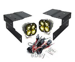 A-Pillar Yellow LED Pod Lights withBracket, Relay For 18+ Jeep Wrangler/Gladiator