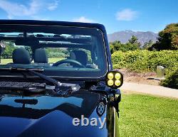 A-Pillar Yellow LED Pod Lights withBracket, Relay For 18+ Jeep Wrangler/Gladiator