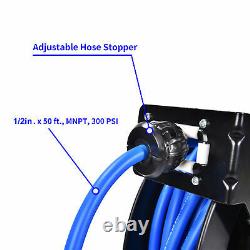 Aain Premium Heavy-Duty Air Hose Reel 1/2 in x 50 ft Wall Mount, Retractable