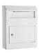 Adiroffice Wall Mount Drop Box With Mailbox 15hx12wx4d Heavy-duty Steel White