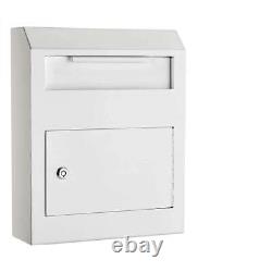 AdirOffice Wall Mount Drop Box with Mailbox 15Hx12Wx4D Heavy-Duty Steel White