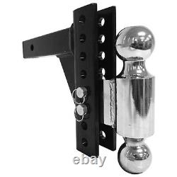 Adjustable Trailer Hitch Dual Ball Mount Drop Tow Heavy Duty Truck Pin Receiver