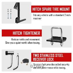 Alloy Steel Heavy Duty Trailer Hitch Spare Tire Mount for All 2 inch Receiver US
