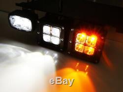 Amber/White 100W LED Lower Bumper Fog Light withBracket Wire For 17-up Ford Raptor