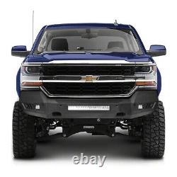 BLACK STEEL FRONT BUMPER WithLED LIGHT BAR FIT CHEVY SILVERADO 1500 2016-2018
