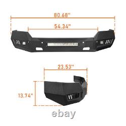 BLACK STEEL FRONT BUMPER WithLED LIGHT BAR FIT CHEVY SILVERADO 1500 2016-2018