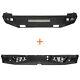 Black Steel Front Rear Bumper Withled Light Bar Fit Chevy Silverado 1500 2007-2018