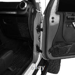 Black Body Hinge Set Heavy-Duty Mount Bracket For 07-18 Jeep Wrangler JK 4 Door