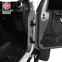 Black Body Hinge Set Heavy-Duty Mount Bracket For 07-18 Jeep Wrangler JK 4 Door