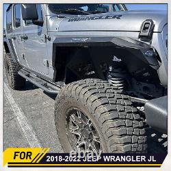 Black Front Inner Fender Liner Fit For Jeep Wrangler 2018-2023 JL JLU Duty Steel