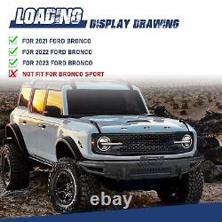 Black Full Width Front Bumper For 2021 2022 2023 Ford Bronco withSide WIngs Steel