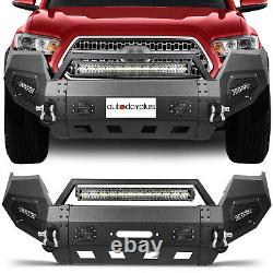 Complete Steel Front Bumper Assembly with Led Lights For Toyota Tacoma 2016-2020