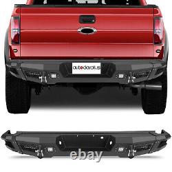 Complete Steel Rear Bumper For Ford F150 2009-2013 2014 w 4 Led Lights 2 D-rings