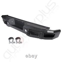 Complete Steel Rear Bumper For Ford F150 2009-2013 2014 w 4 Led Lights 2 D-rings