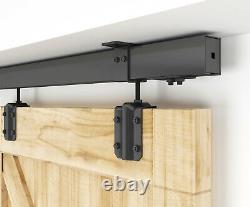 DIYHD Black Box Rail Heavy Duty Ceiling Mount Sliding Barn Door Hardware